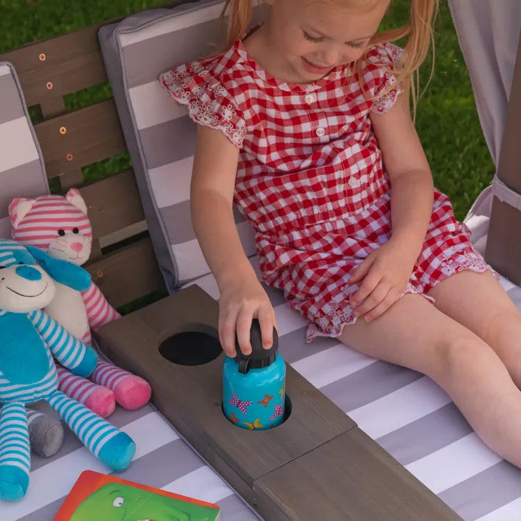 🛋️ Mini Lounge Kids Rústico + 🎁 Copos Térmicos GRÁTIS | Alta Demanda!