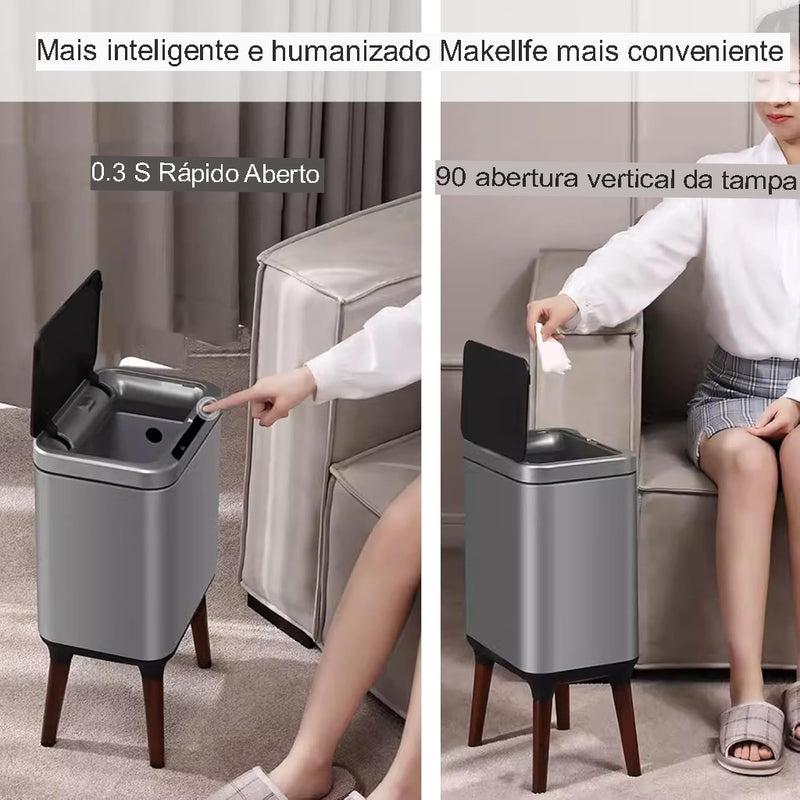 ⚡ [LANÇAMENTO] SmartBin UV™ – Lixeira Automática Inox + Esterilização Inteligente!
