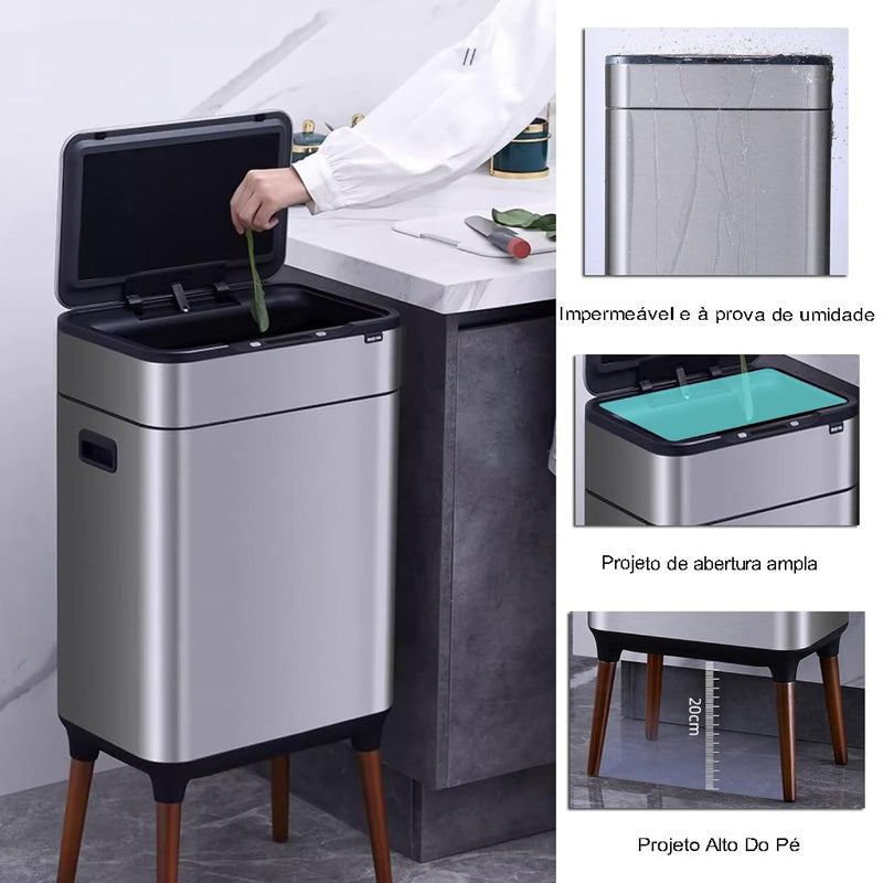 ⚡ [LANÇAMENTO] SmartBin UV™ – Lixeira Automática Inox + Esterilização Inteligente!