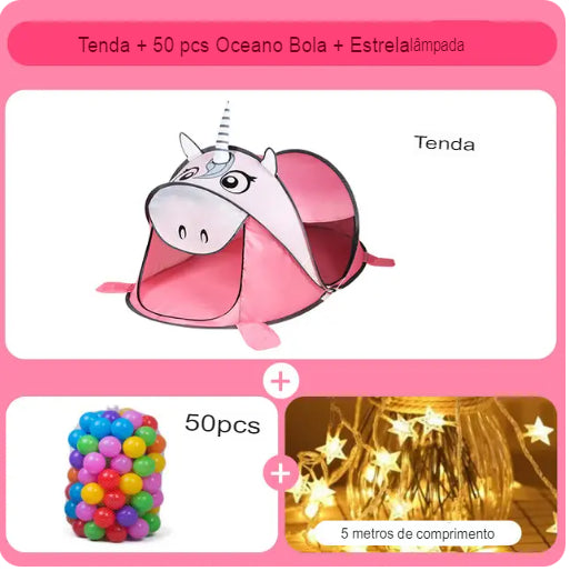 Tenda de Acampamento Infantil Com Luz de LED [ GRATIS 50 BOLINHAS ]