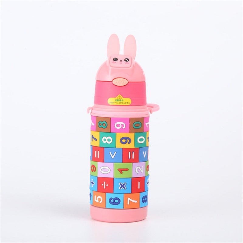 Garrafa Infantil Tabuada de Água 520ml c/ Canudo de Silicone