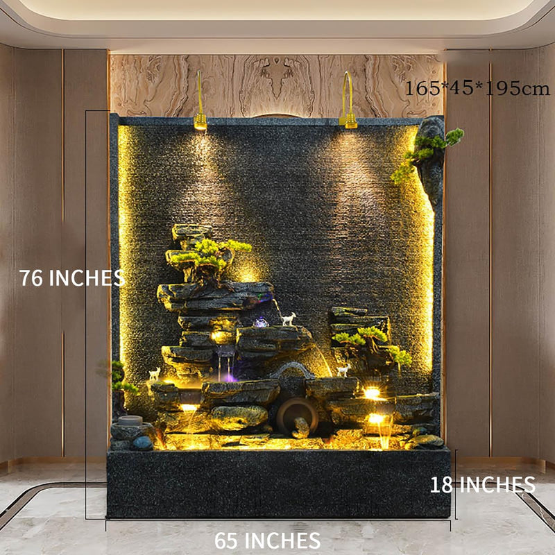 🌊 ZenLux™ — Fonte Monumental com LED & Concreto Premium