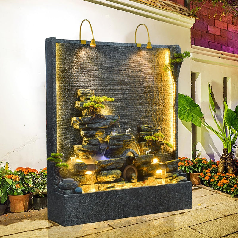 🌊 ZenLux™ — Fonte Monumental com LED & Concreto Premium