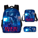 Kit 3 Peças Escolar Skibidi Toillet - Mochila + Bolsa + Estojo