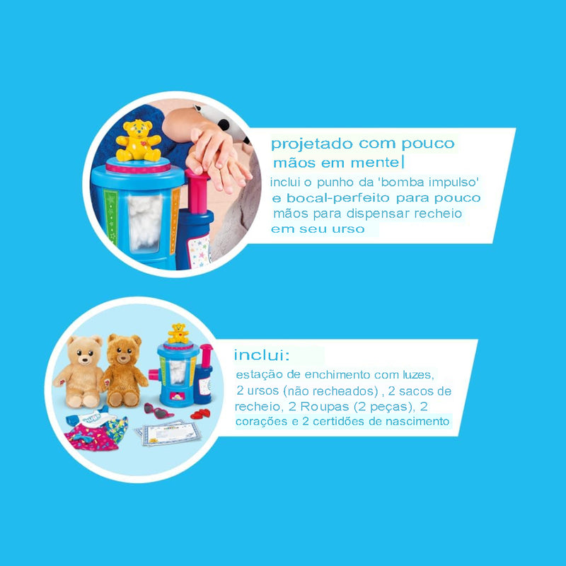 🎁 Estação de Ursinhos Mágicos – Crie, Vista e Abrace + 3 Ursinhos de Brinde!