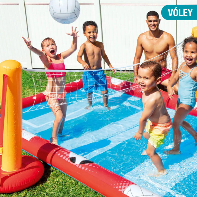 🏆 Arena Inflável Multi Esportes Intex 5 em 1 - Futebol, Vôlei, Basquete, Beisebol e Bolinhas!