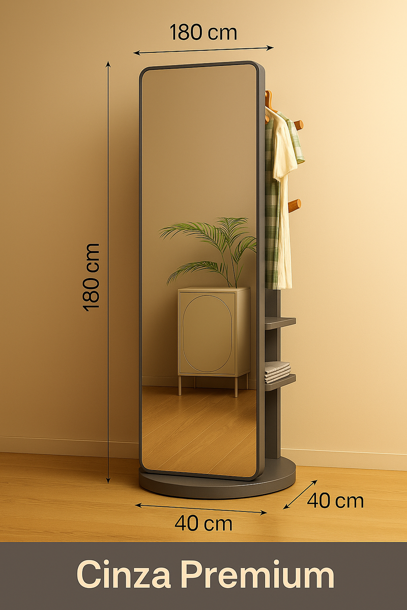 🔥 Torre360° Premium™ – Espelho + Cabide + Nicho