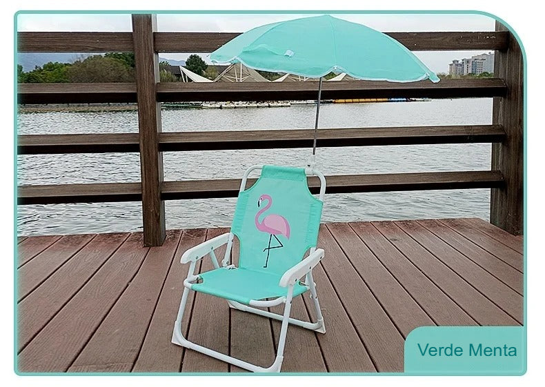 Cadeira de Praia Infantil Dobrável [GUARDA-SOL GRATIS]