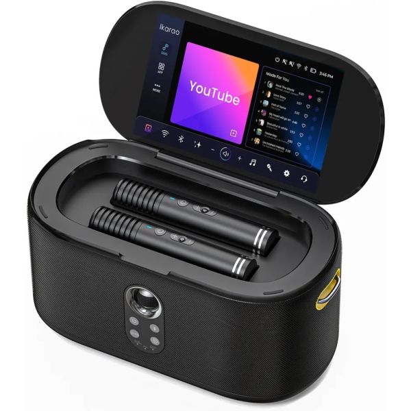 Lançamento 2025 Caixa de som Karaokê Com Multimídia [2x Microfones sem fio]