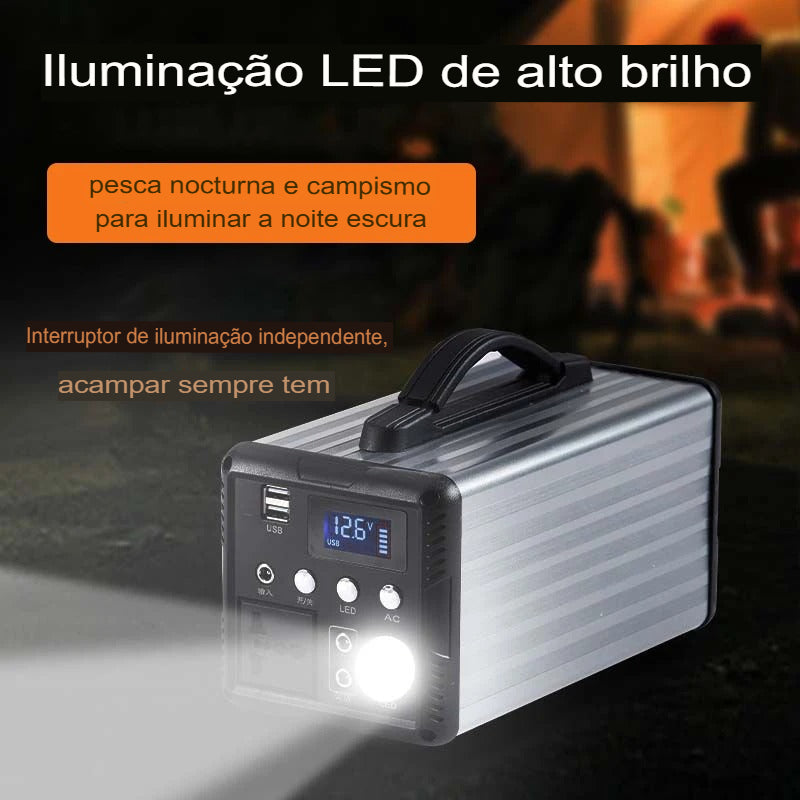 🔋 PowerKnup 220W – Gerador Portátil com Bateria Solar + Cabo USB Universal Grátis!