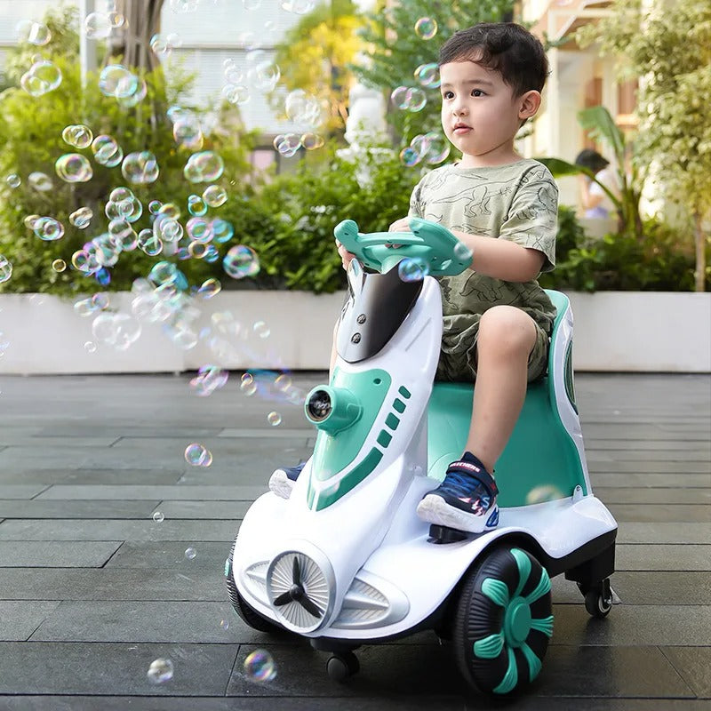 Carro de Equilíbrio Infantil – Diversão Giratória com Bolhas de Sabão!