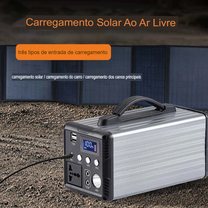 🔋 PowerKnup 220W – Gerador Portátil com Bateria Solar + Cabo USB Universal Grátis!