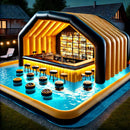 🌊 Ilha Flutuante Premium™ com Bar, Trampolim e Tenda + BRINDE EXCLUSIVO! 🍹