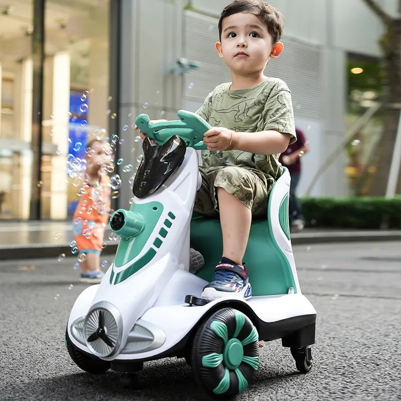 Carro de Equilíbrio Infantil – Diversão Giratória com Bolhas de Sabão!
