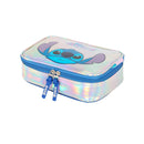 Kit Mochila com Lancheira e Estojo Stitch Prata Holografica