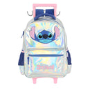 Kit Mochila com Lancheira e Estojo Stitch Prata Holografica