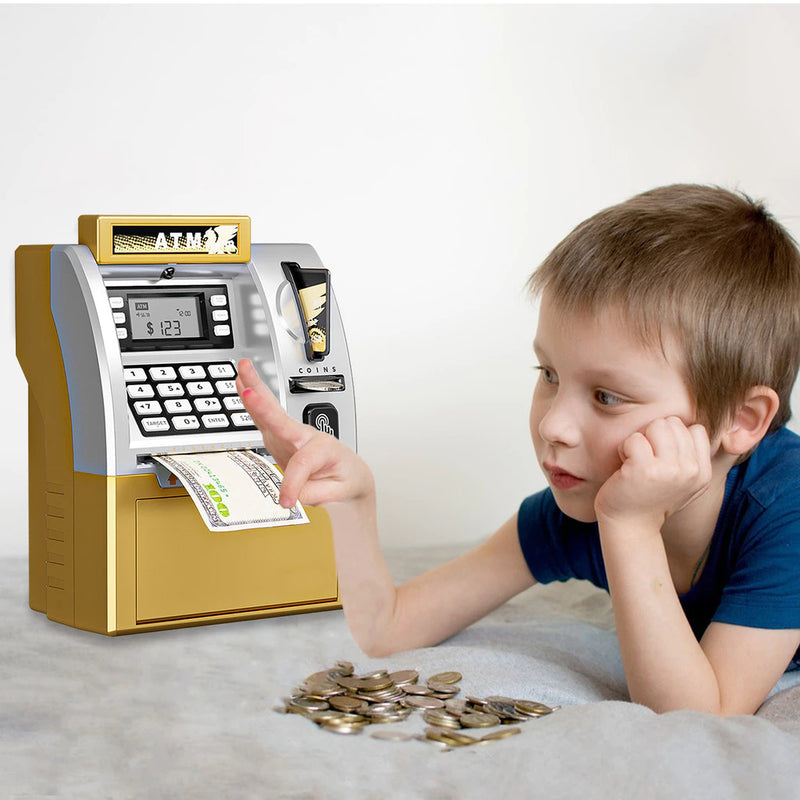 🏦 [PRONTA-ENTREGA] COFRINHO TECHBANK™ – ATM Infantil com Som e Luz 🎁