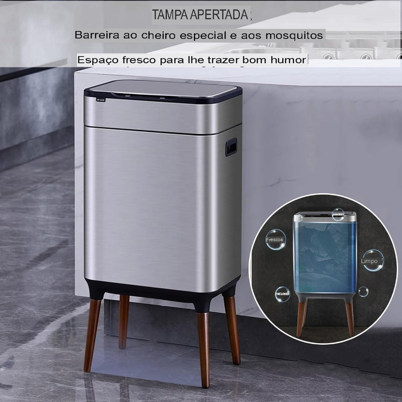 ⚡ [LANÇAMENTO] SmartBin UV™ – Lixeira Automática Inox + Esterilização Inteligente!