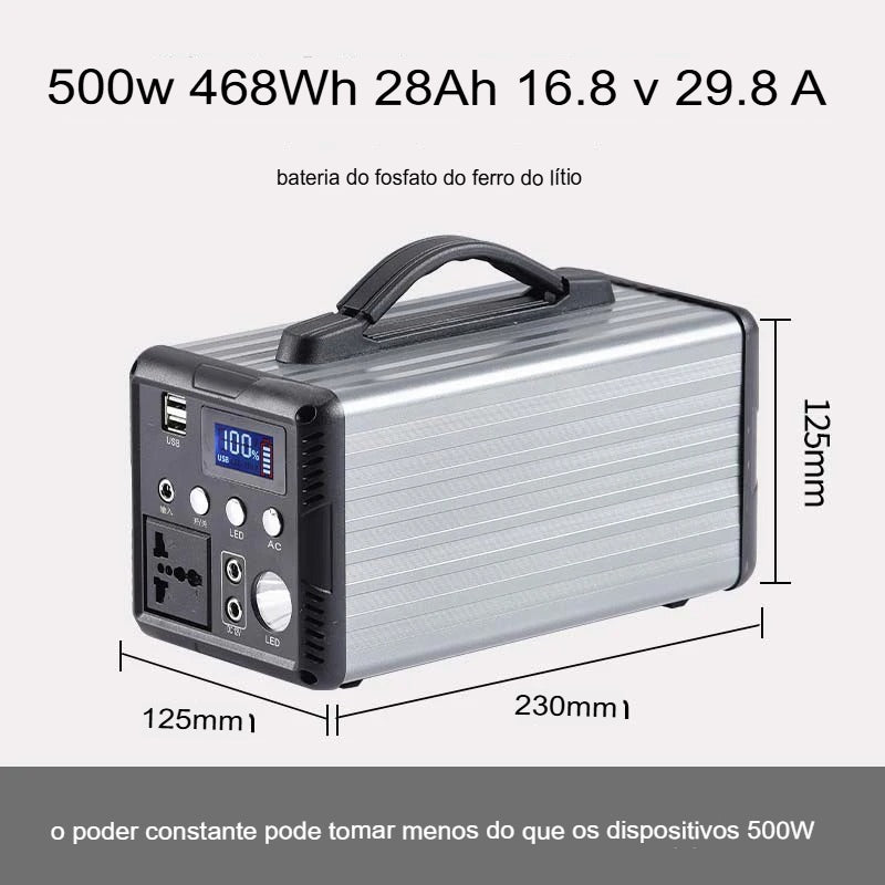 🔋 PowerKnup 220W – Gerador Portátil com Bateria Solar + Cabo USB Universal Grátis!